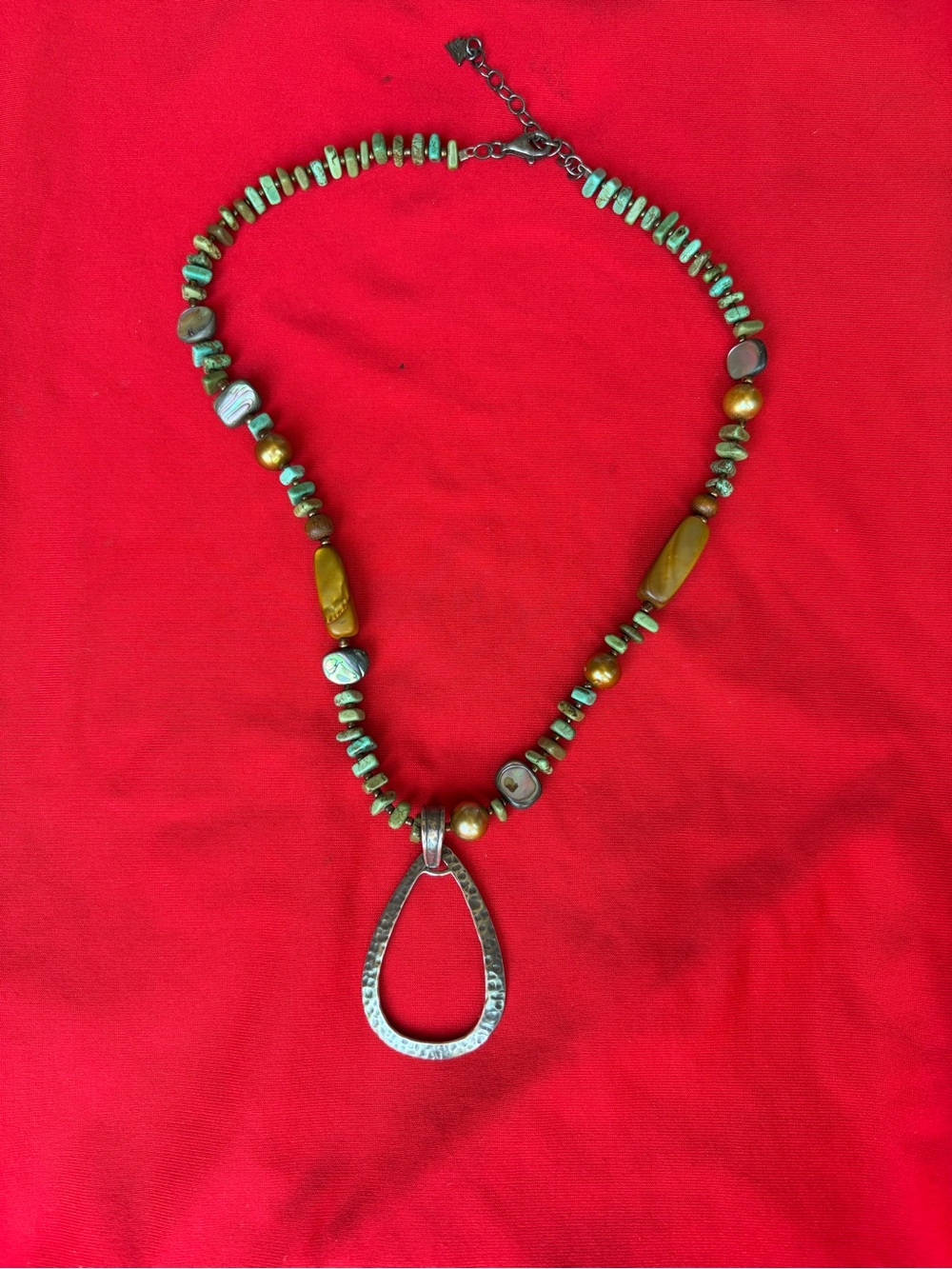 Silpada 925 Silver Teardrop shape w/ pearl necklace